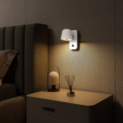 Modern Minimalist Rectangle Round Aluminum Metal Acrylic LED Wall Sconce Lamp For Bedroom