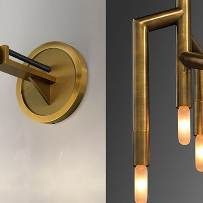 Contemporary Industrial Copper Strip Pendant 4-Light Wall Sconce Lamp For Hallway