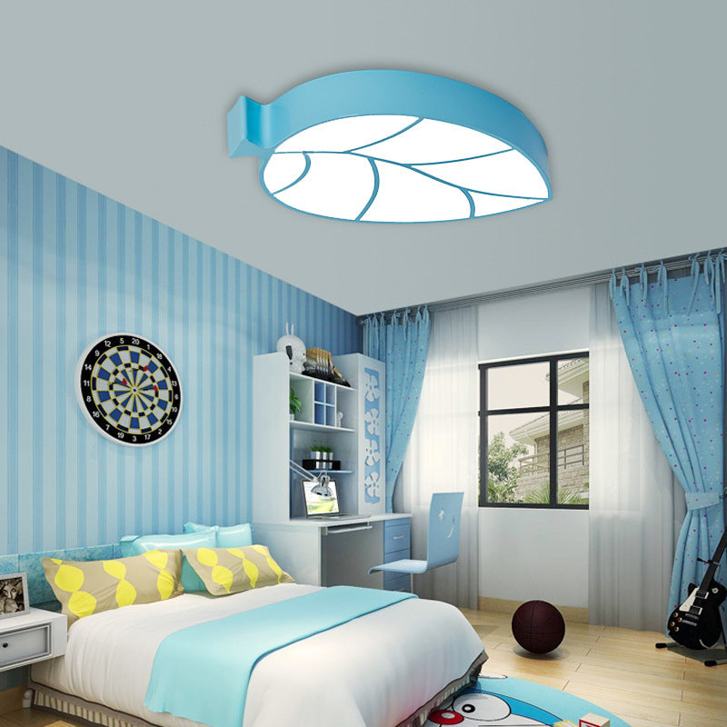 Modern Simplicity Kids Metal Acrylic Foliage Elliptical LED Flush Mount Ceiling Light For Bedroom