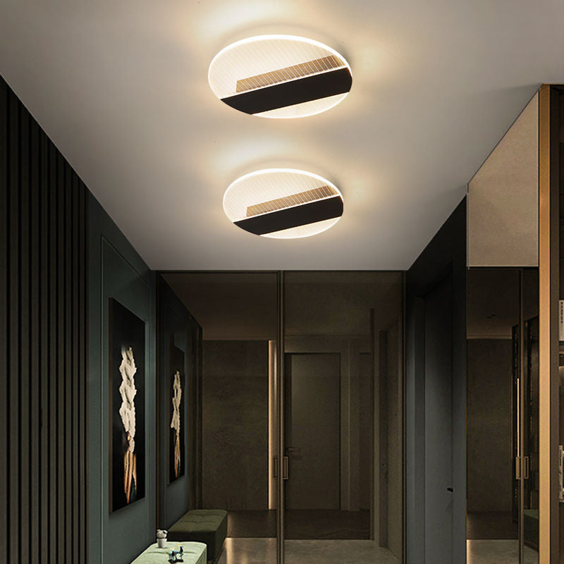 Contemporary Nordic Geometric Iron LED Flush Mount Ceiling Light For Hallway