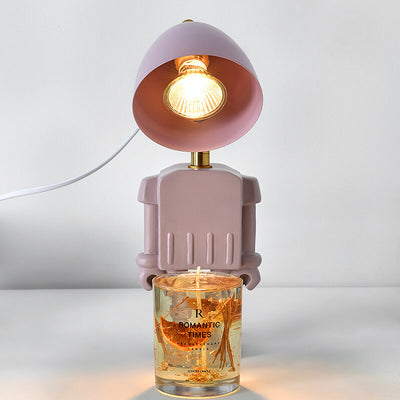 Modern Art Deco Resin Hardware Robot 1-Light Melting Wax Table Lamp For Bedroom