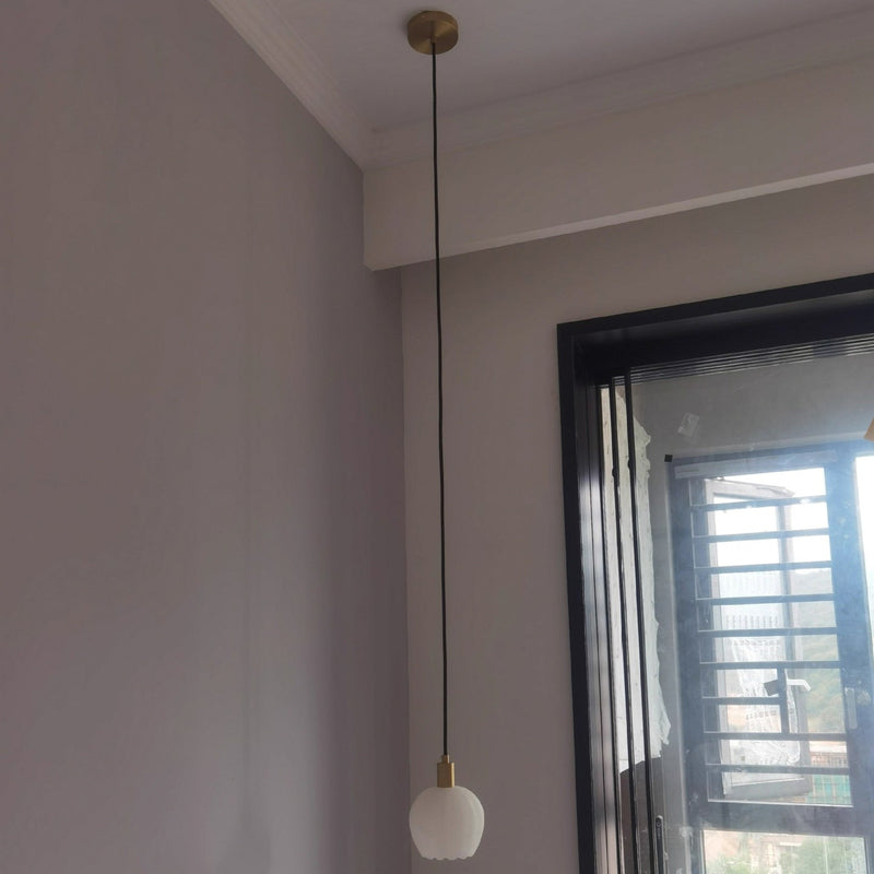 Modern Minimalist Round Pod Marble 1-Light Pendant Light For Living Room