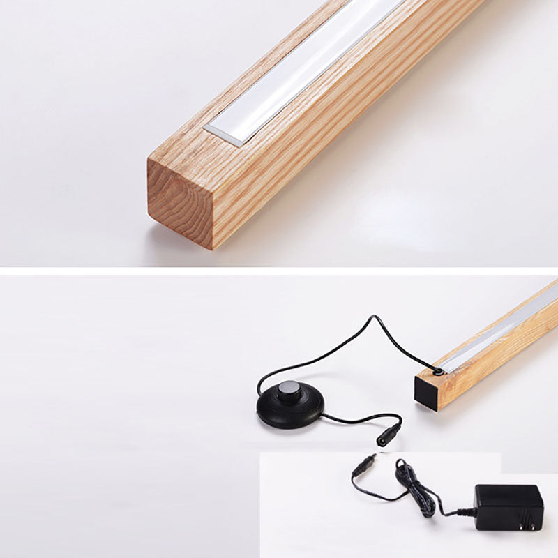 Modern Minimalist Wood PC Strip LED Standing Floor Lamp For Living Room