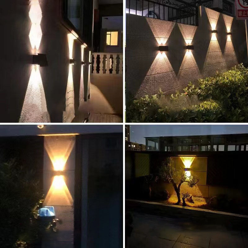 Modern Simplicity Solar Waterproof Trapezoidal ABS PMMA LED Wall Sconce Lamp For Outdoor Patio