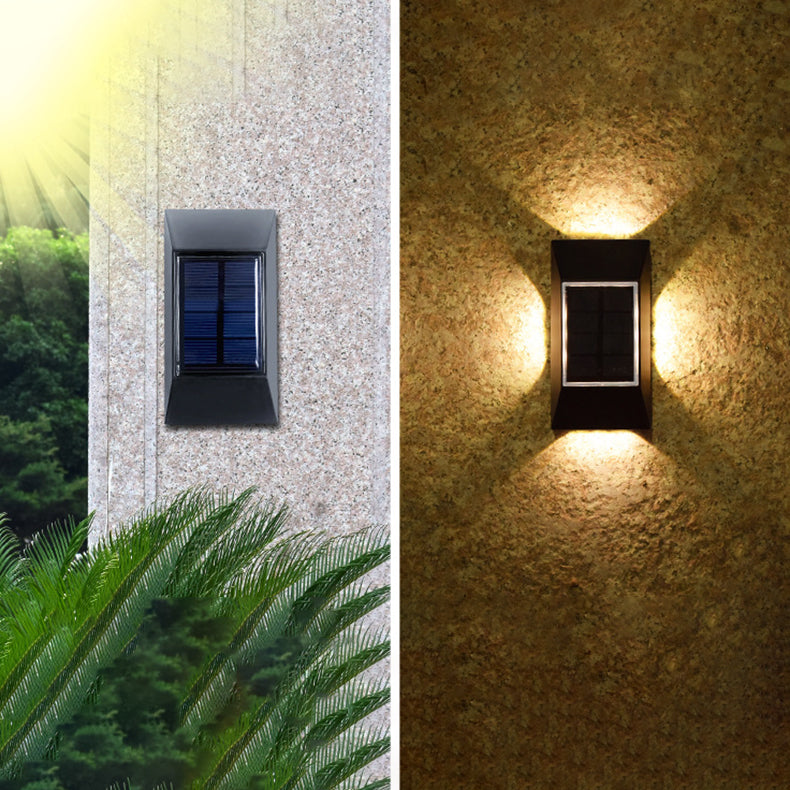 Modern Simplicity Solar Sensor Rectangle ABS Plastic LED Outdoor Wall Sconce Lamp For Garden