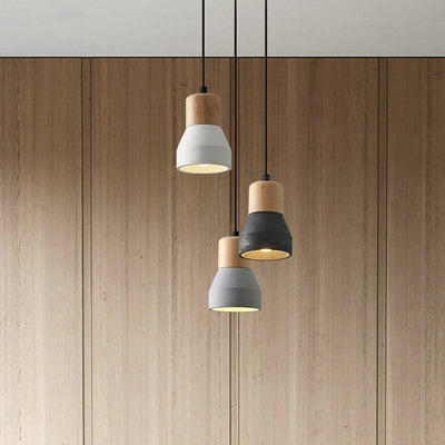 Nordic Cement Tapered 1-Light Mini LED Pendant Light