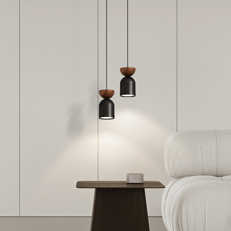 Contemporary Scandinavian Cylinder Full Brass 1-Light Pendant Light For Bedroom