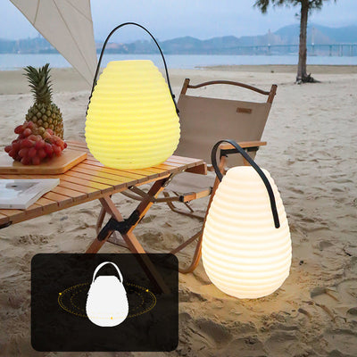 Lumière d'extérieur portable en forme d'œuf créatif contemporain en PE LED pour jardin 