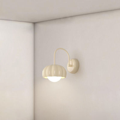 Modern Minimalist Cream Oval Resin PE 1-Light Wall Sconce Lamp For Bedroom