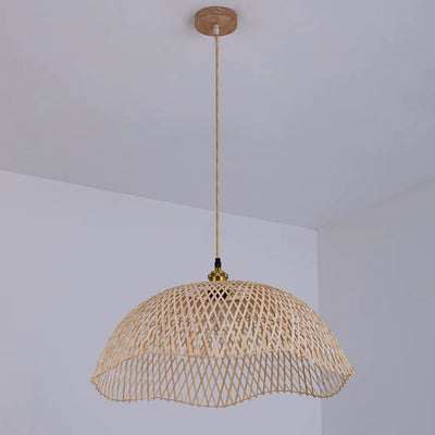 Modern Minimalist Weaving Bamboo Lanterns 1-Light Pendant Light