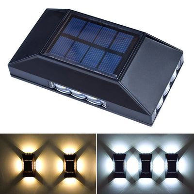 Modern Simplicity Solar Sensor Rectangle ABS Plastic LED Outdoor Wall Sconce Lamp For Garden