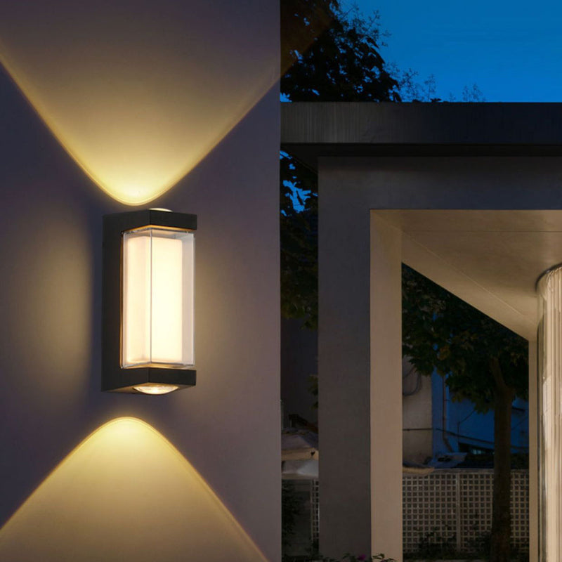 Contemporary Simplicity Aluminum Up And Down Luminous LED Waterproof Wall Sconce Lamp For Outdoor Patio