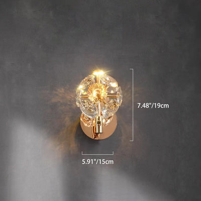 Contemporary Luxury Hardware Crystal Ball LED Wall Sconce Lamp For Living Room