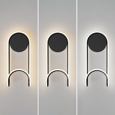 Contemporary Scandinavian Iron Aluminum Acrylic Round Hook Led Wall Sconce Lamp For Bedroom