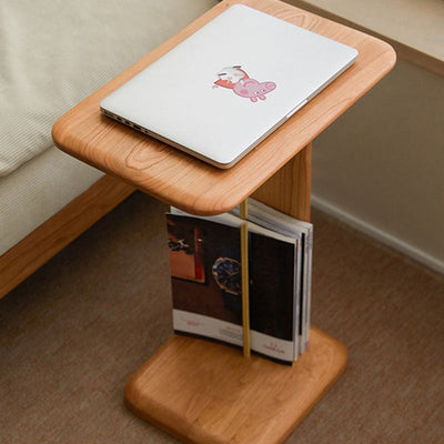 Modern Minimalist Square Wood End Table For Living Room