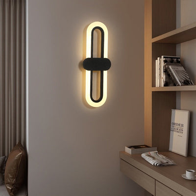 Contemporary Simplicity Oval Iron Acrylic LED Wall Sconce Lamp For Living Room