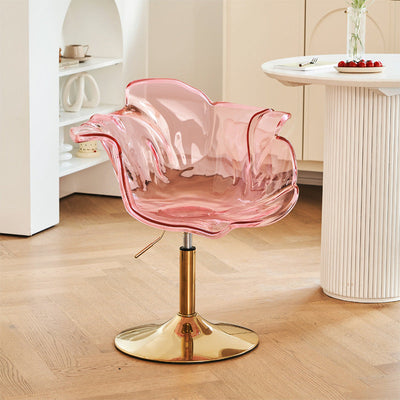 Contemporary Creative Petal Shape Acrylic Liftable Dining Chair Backrest Armrest For Dining Room