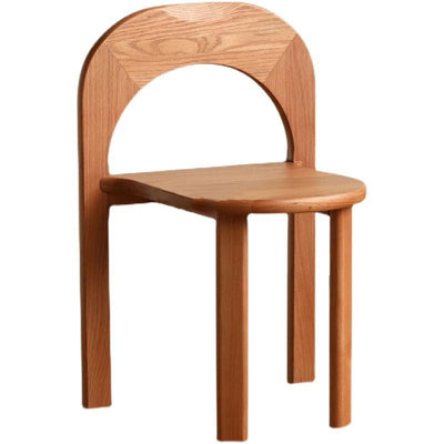 Contmporary Retro Wood Semicircular Arch Vanity Stool Backrest For Bedroom