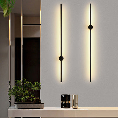 Modern Minimalist Long Aluminum Iron Silicone LED Wall Sconce Lamp For Bedroom