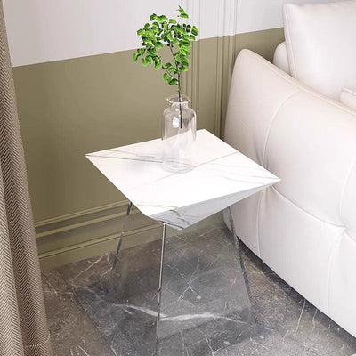 Modern Minimalist Cone Acrylic Slate End Table For Living Room