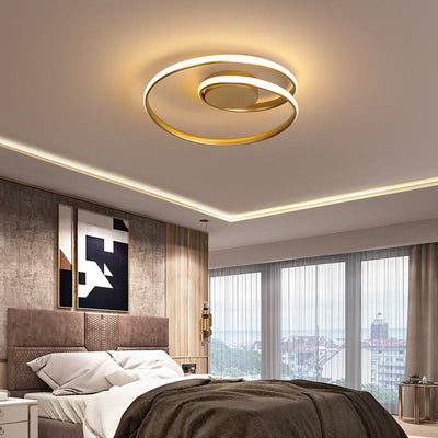 Modern Minimalist Round Silicone Iron Aluminum LED Flush Mount Ceiling Light For Living Room