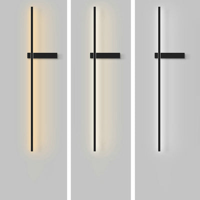 Modern Minimalist Straight Line Silicone Copper LED Wall Sconce Lamp For Living Room