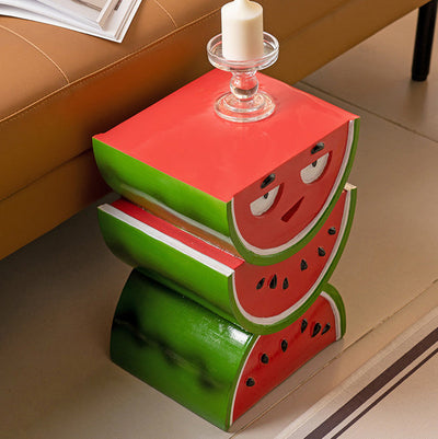 Contemporary Creative Fruit Watermelon Peach Design Resin End Table For Living Room