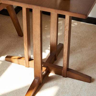 Modern Minimalist Square Cross Wood Coffee Table For Living Room