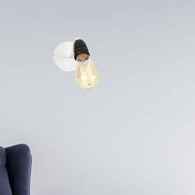 Lampe murale à 1 ampoule à tête exposée en céramique simple nordique 