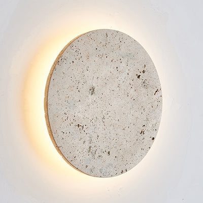 Traditional Japanese Acrylic Cave Stone Round LED Wall Sconce Lamp For Hallway