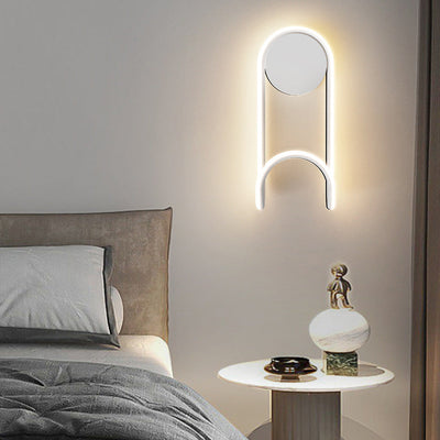 Contemporary Scandinavian Iron Aluminum Acrylic Round Hook Led Wall Sconce Lamp For Bedroom