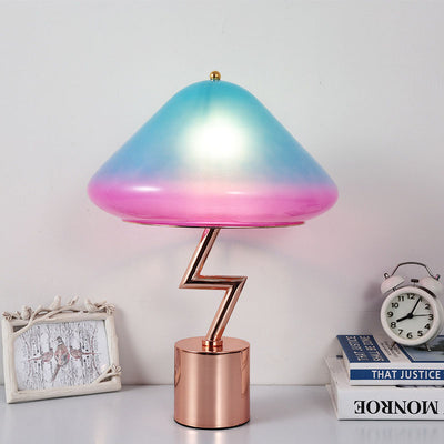 Nordic Modern Mushroom Glass Shade Iron Base 1-Light Table Lamp