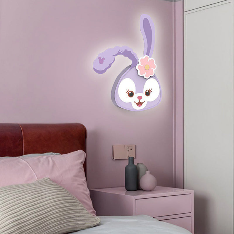 Contemporary Nordic Cartoon Rabbit Tiger Acrylic Design Iron LED Wall Sconce Lamp For Living Room