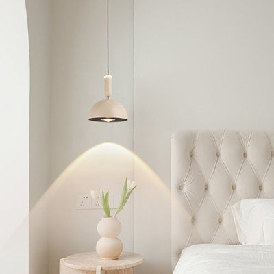 Modern Minimalist Round Dome Aluminum Acrylic LED Pendant Light For Bedroom