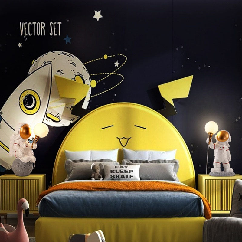 Contemporary Creative Cartoon Astronaut Resin ABS 1-Light Wall Sconce Lamp For Bedroom