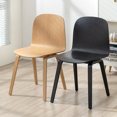 Contemporary Nordic Square Solid Wood Backrest Dining Chair For Dining Room