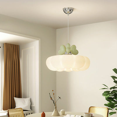 Contemporary Creative Clouds Love Iron Resin Glass LED Pendant Light For Bedroom