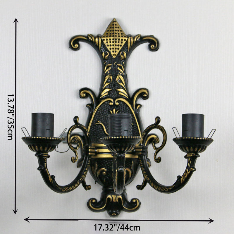 Traditional Tiffany Parrot Round Table Half Round Iron Glass 3-Light Wall Sconce Lamp For Living Room