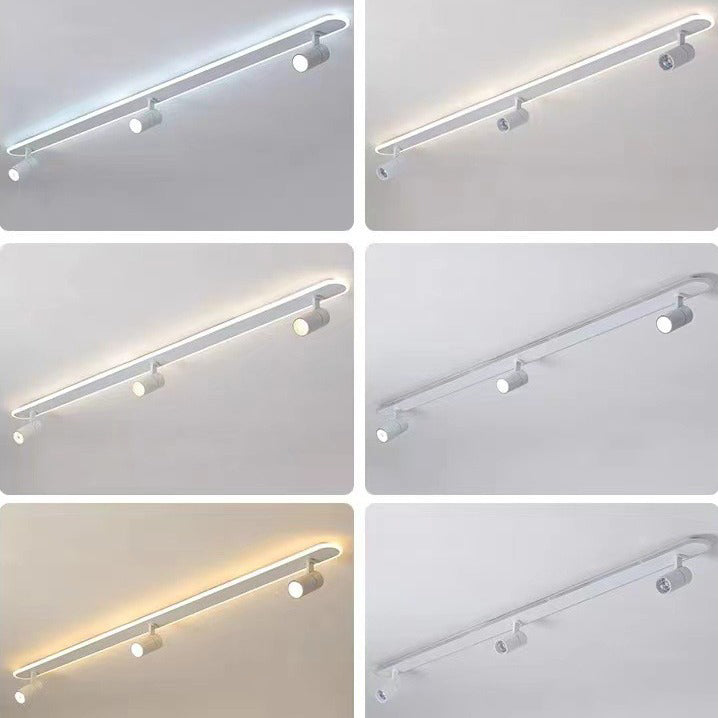 Modern Minimalist Acrylic Long Spotlight Track Light LED Flush Mount Ceiling Light For Living Room