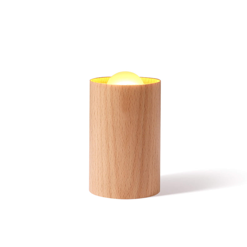 Modern Simple Wooden Cylindrical USB LED Table Lamp