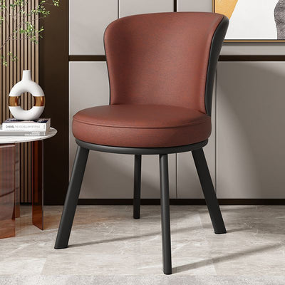 Contemporary Simplicity Round Fabric Upholstered Carbon Steel Dining Chair Backrest For Dining Room