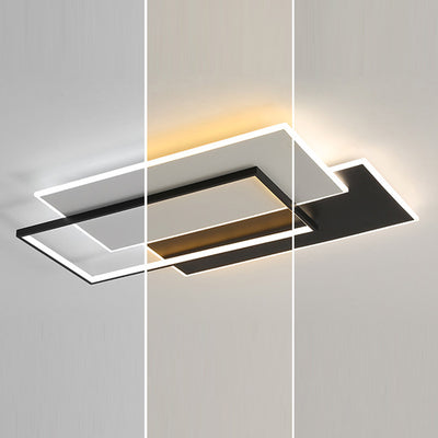 Modern Simplicity Rectangle Acrylic Iron LED Flush Mount Ceiling Light For Living Room