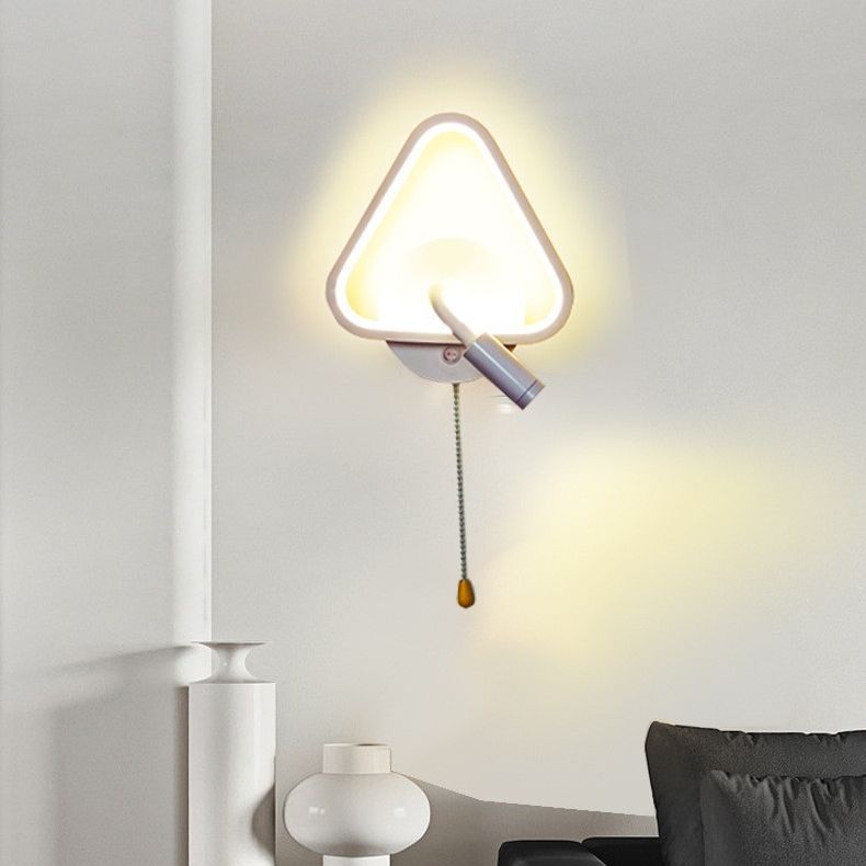 Contemporary Nordic Triangle Gull Aluminium Iron PC LED Wall Sconce Lamp With Spotlight For Bedside