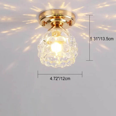 Modern Minimalist Floral Iron Glass 1-Light Semi-Flush Mount Ceiling Light