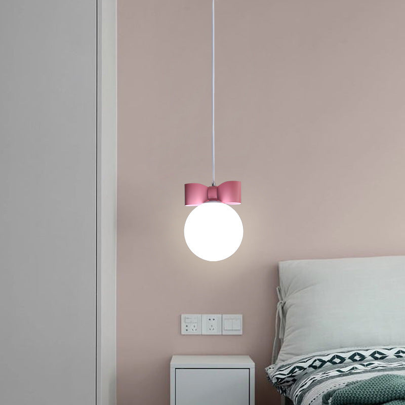 Modern Minimalist Bow Round Iron Resin 1/3 Light Pendant Light For Bedroom