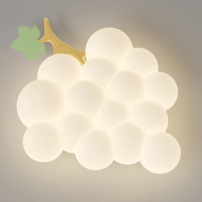 Plafonnier LED en plastique fer raisin contemporain pour chambre d'enfant créative 