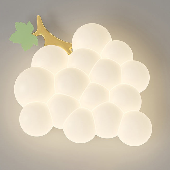 Contemporary Creative Kids Grape Iron Plastic LED Flush Mount Ceiling Light For Bedroom