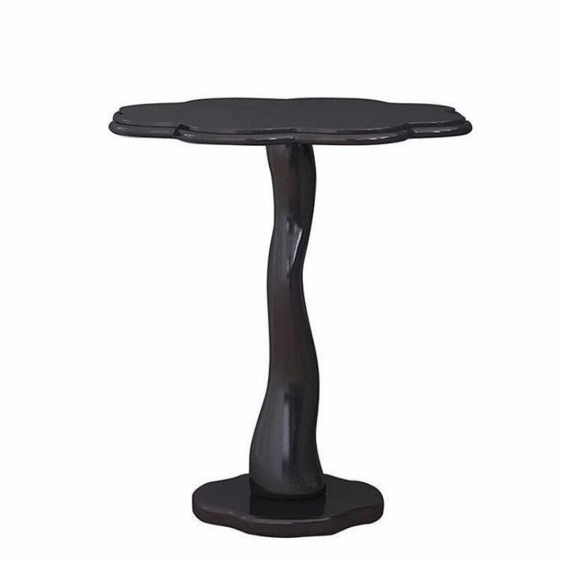 Contemporary Nordic Petal Shape Wood Iron Side Table For Living Room