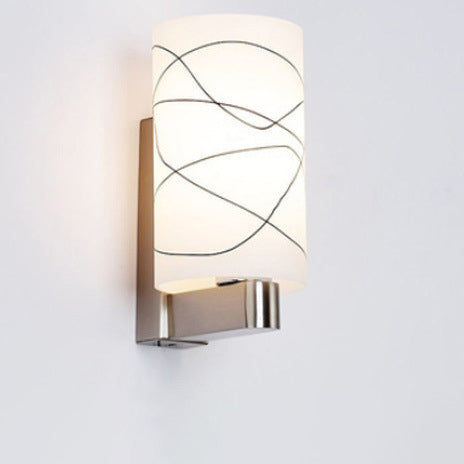 Modern Minimalist Iron Glass Cylinder 1-Light Wall Sconce Lamp For Hallway