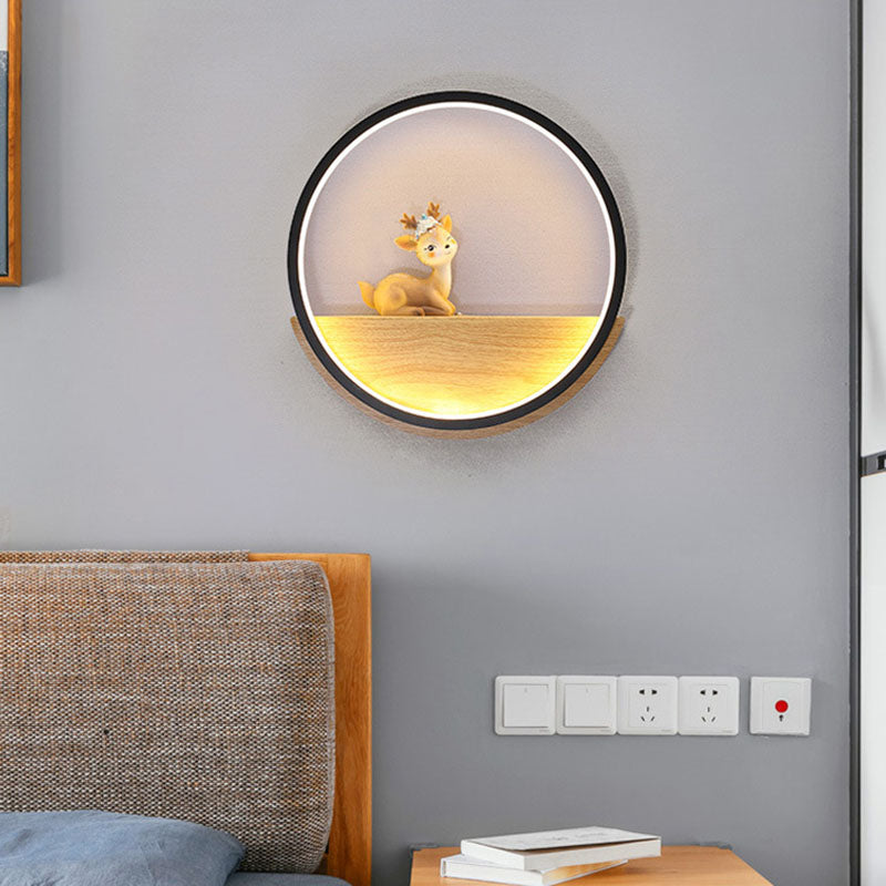 Contemporary Creative Hardware Deer Iron LED Wall Sconce Lamp For Living Room